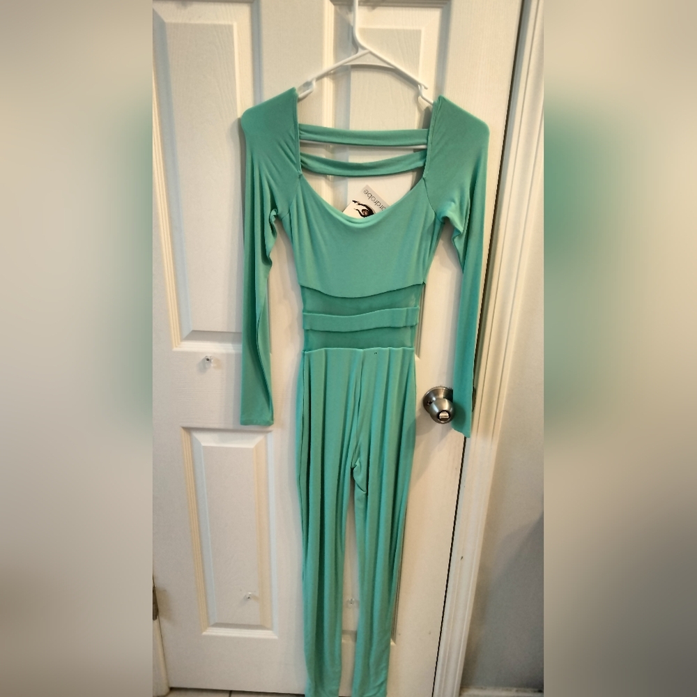 Naked Wardrobe Teal Jumpsuit - Picture 3 of 4